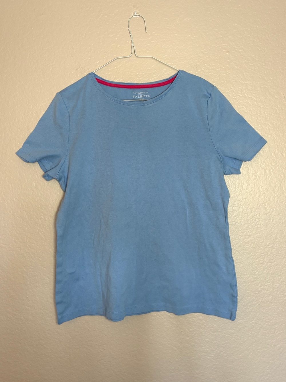 Talbots Light Blue 100% Pima Cotton Short Sleeve Crewneck Tee Casual Comfy L